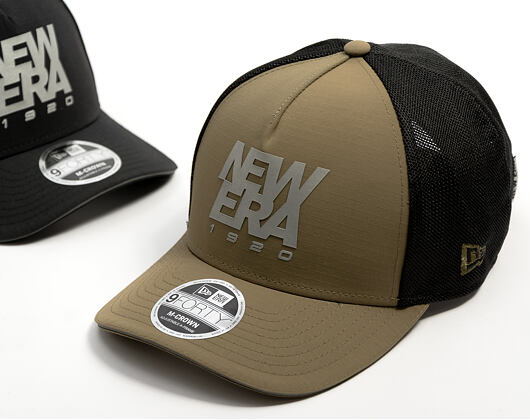 Cap New Era - Branded Reflective 9FORTY M-CROWN A-Frame Trucker - New Olive