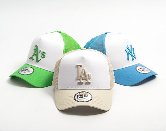 Cap New Era - MLB Essential 9FORTY A-Frame Trucker - LA Dodgers - Stone / White