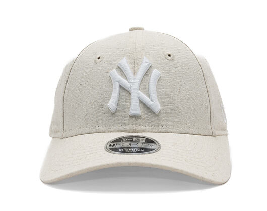 Kids Cap New Era - MLB Linen 9FORTY M-CROWN - NY Yankees - Stone / White