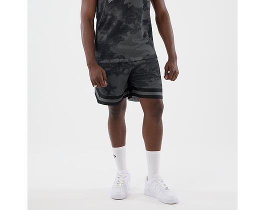 Shorts New Era - Branded Print Mesh Shorts - Black