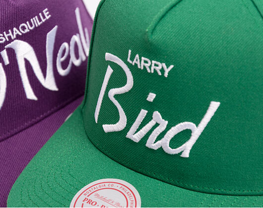 Cap Mitchell & Ness - Player Script Hwc - NBA - Boston Celtics - Larry Bird - Green