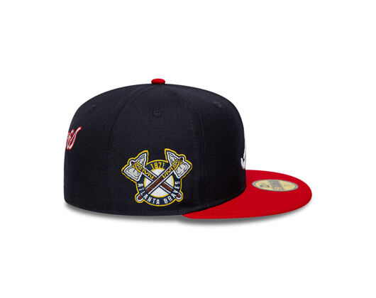 Cap New Era - MLB IMAGE DROP Cooperstown Icon 59FIFTY - Atlanta Braves - Navy / Scarlet
