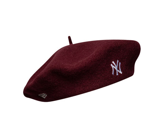 Womens Beret New Era - MLB Wool Script Beret - NY Yankees - Burgundy