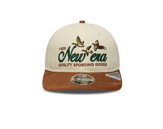Cap New Era - Branded Suede Pre-Curved 9FIFTY Retro Crown - Cream / Deep Auburn