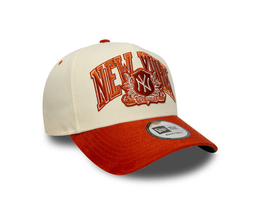 Cap New Era - MLB Wordmark Suede 9FORTY A-Frame - NY Yankees - Cream / Warm Flame