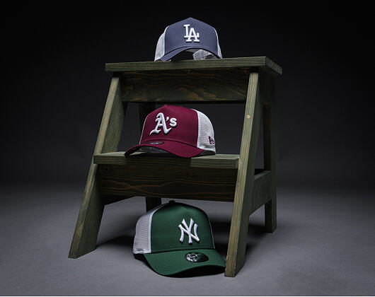Cap New Era - MLB Essential 9FORTY A-Frame Trucker - Oakland Athletics - Burgundy