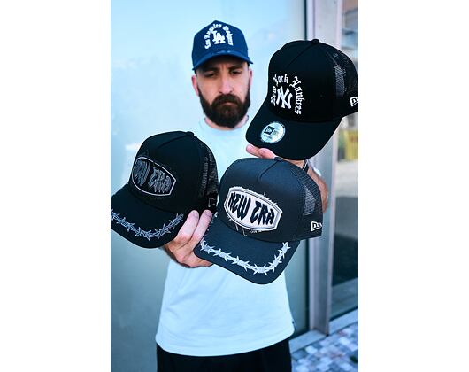 Cap New Era - MLB Wordmark 9FORTY A-Frame Trucker - NY Yankees - Black