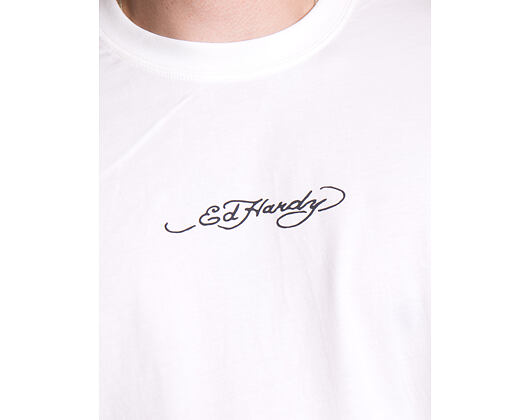 Tee Ed Hardy - Mens Don Wolf Eagle Panther Relaxed T-Shirt - White