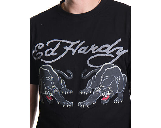 Tee Ed Hardy - Mens Double-Panther Tshirt - Black