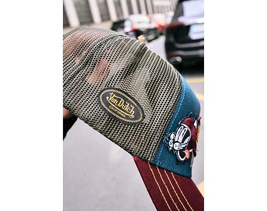 Cap Von Dutch - Devil Cat Hot Rod Patch & Print Trucker - Blue / Burgundy