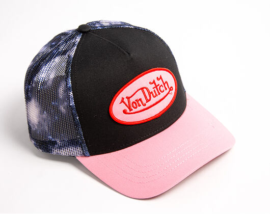 Womens Cap Von Dutch - Baseball - Galaxy Mesh Patch - Black / Pink