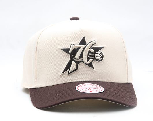 Cap Mitchell & Ness - NBA Brown And Cream Pro Snapback Hwc - Philadelphia 76ers - Cream