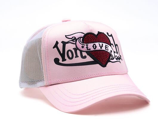 Womens Cap Von Dutch - Trucker - Love Patch - Light Pink