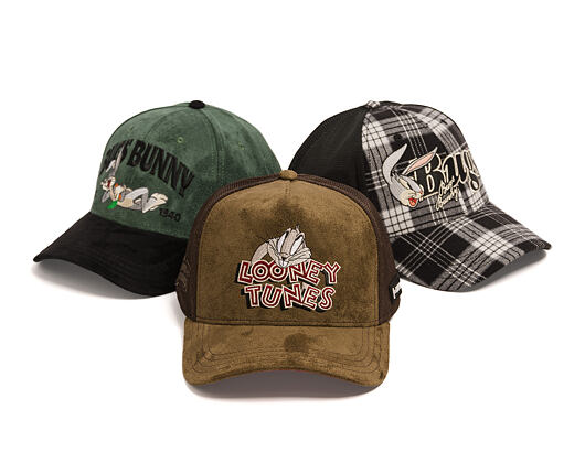 Cap Capslab - Looney Tunes Trucker - Bugs Bunny Logo Peek Suede - Olive / Brown