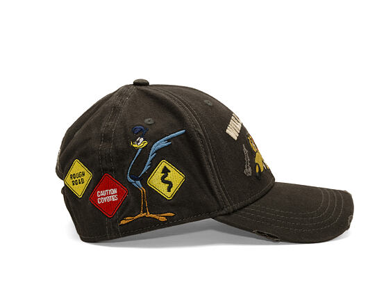 Cap Capslab - Looney Tunes Baseball Cap - Wile E. Coyote Caution Distressed - Black