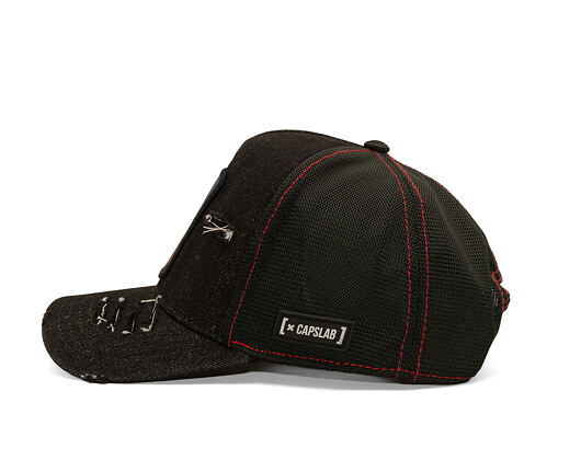 Cap Capslab - Thriller Pop Legend Trucker - Distressed Black Denim