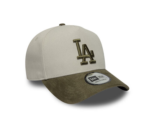 Cap New Era - MLB Suede Visor 9FORTY A-Frame - LA Dodgers - Stone / New Olive