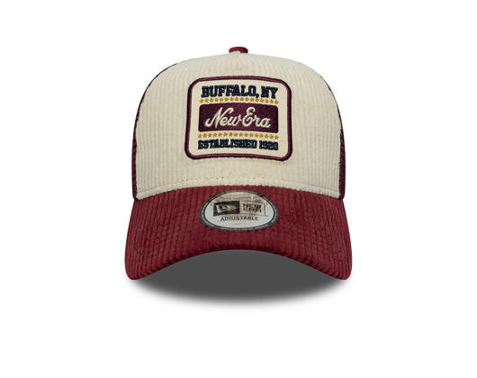 Cap New Era - Branded Cord Visor 9FORTY A-Frame Trucker - Maroon / Stone