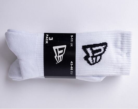 New Era Flag Crew 3Pack White Socks