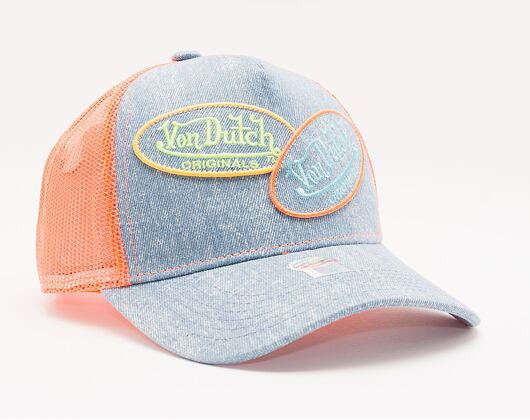 Von Dutch Russel Trucker Denim Blue/Orange Cap