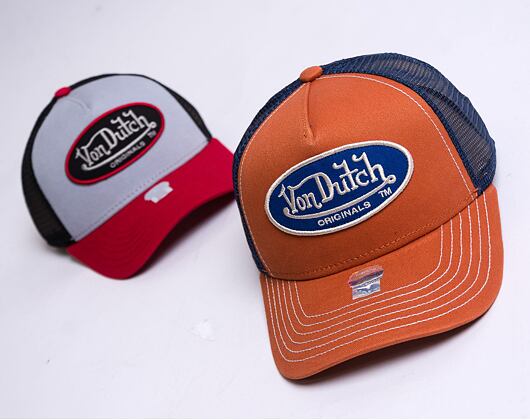 Von Dutch Boston Trucker Cotton Twill Orange/Navy Cap