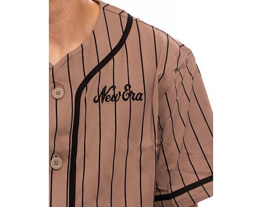 Triko New Era Pinstripe Jersey Ash Brown / Black
