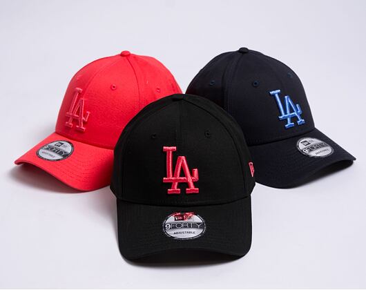 Kšiltovka New Era 9FORTY MLB League Essential Los Angeles Dodgers Black / Lava Red