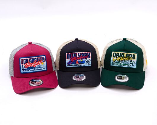 Kšiltovka New Era - MLB City Patch 9FORTY Trucker - LA Dodgers - Burgundy