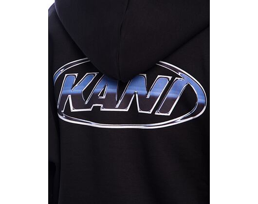 Mikina Karl Kani - Woven Signature Chrome Zip Hoodie - black