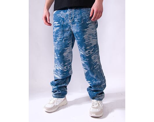 Kalhoty Karl Kani - Og K Distress Camo Five Pocket Denim - medium blue