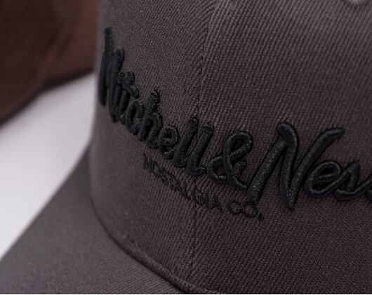 Mitchell & Ness Pinscript Redline Snapback Branded Charcoal Cap