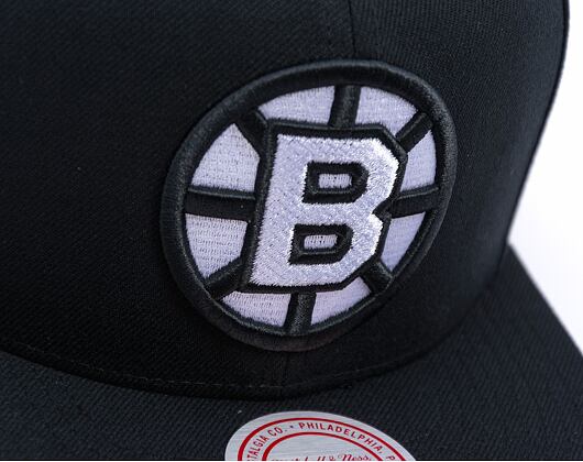 Kšiltovka Mitchell & Ness - Boston Bruins - Evergreen Black White Snapback Vntg - Black