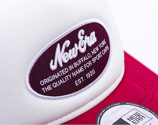 Kšiltovka New Era - Branded Oval Foam Patch 9FORTY Trucker - White / Cherry