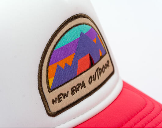Dětská Kšiltovka New Era - Branded Adventure Patch 9FORTY Trucker - Coral / White