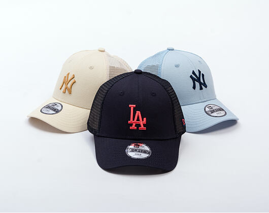 Dětská Kšiltovka New Era - MLB Homefield Trucker 9FORTY - LA Dodgers - Navy / Coral