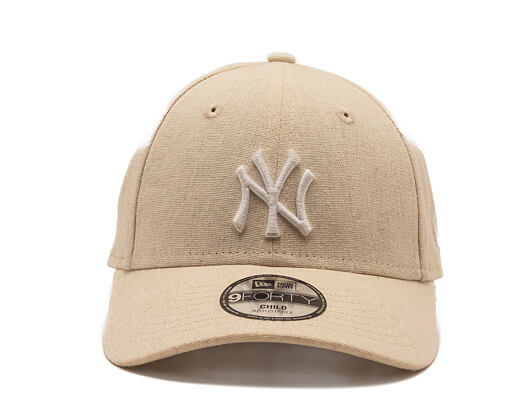 Dětská Kšiltovka New Era - MLB Linen 9FORTY - NY Yankees - Stone / White