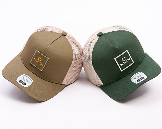 Kšiltovka Brixton - Alpha Block X C Mp Mesh Cap - Dark Forest/Off White