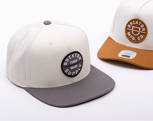 Kšiltovka Brixton - Oath Iii Snapback - Charcoal/Off White