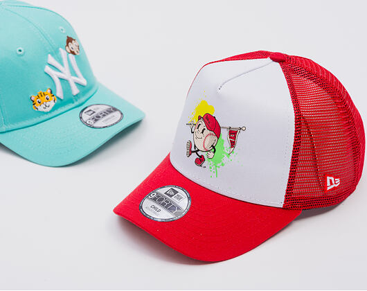 Dětská Kšiltovka New Era - Kids Mascot 9FORTY A-Frame Trucker - Scarlet / White