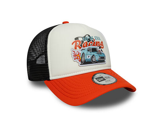 Dětská Kšiltovka New Era - Racing Foam 9FORTY Trucker - Orange / White