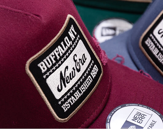 Kšiltovka New Era - Buffalo Distressed Patch 9FORTY A-Frame - Burgundy