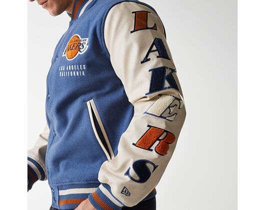 Bunda New Era - NBA Patch Varsity Jacket - LA Lakers - Muted Indigo