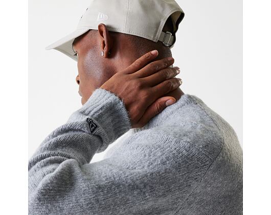 Svetr New Era - Branded Script Knit Sweater - Heather Grey