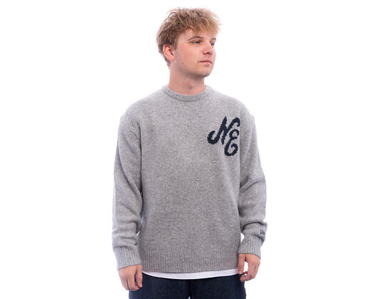 Svetr New Era - Branded Script Knit Sweater - Heather Grey