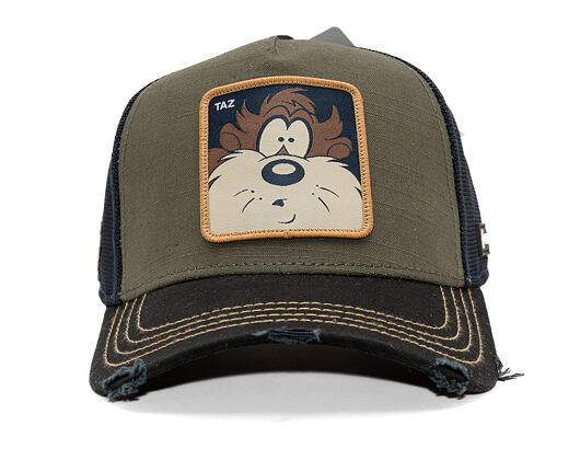 Kšiltovka Capslab - Looney Tunes Trucker - Distress Taz - Black /Brown