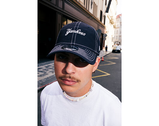 Kšiltovka New Era - MLB Contrast Stitch 9TWENTY - NY Yankees - Navy / White