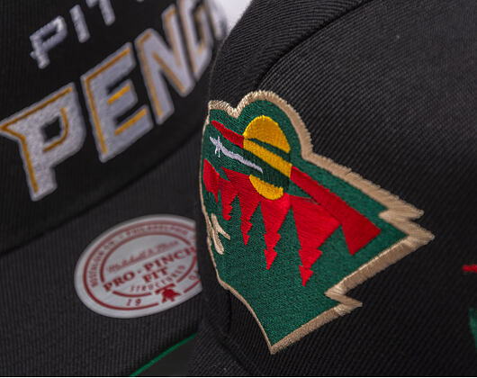 Kšiltovka Mitchell & Ness - NHL Busted Pro - Minnesota Wild - Black