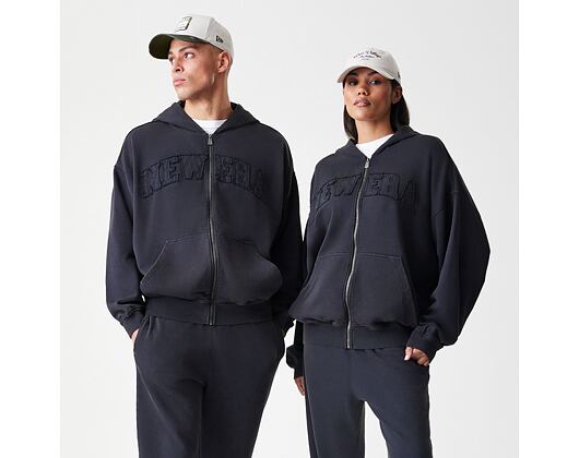 Sweatshirt New Era - Branded Washed Full-Zip Hoody - Black