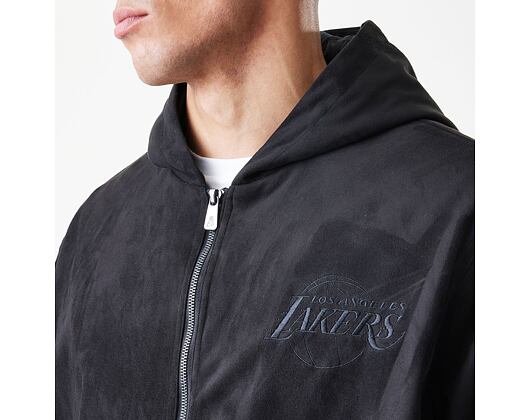 Jacket New Era - NBA Suede Hooded Jacket - LA LAkers - Black