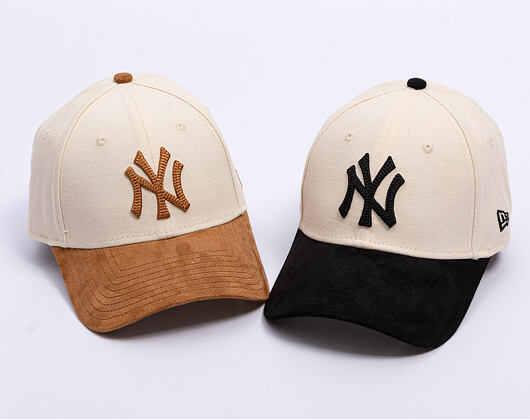 Womens Cap New Era - MLB Faux Suede 9FORTY - NY Yankees - Cream / Camel